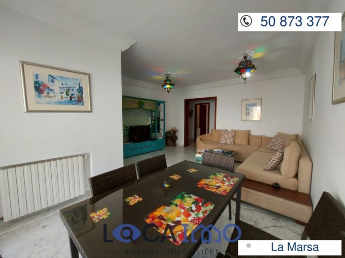 A louer un appartement S+3 meublé à la Marsa